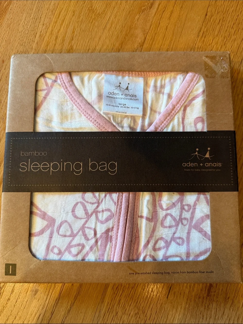 Aden + Anais Bamboo Sleeping Bag L 12-28 Months Pink
